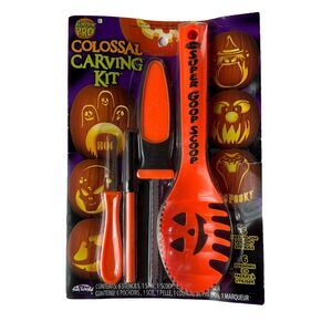 Pumpkin Pro Halloween Pumpkin Colossal Carving Kit 4 Tools 6 Stencils
